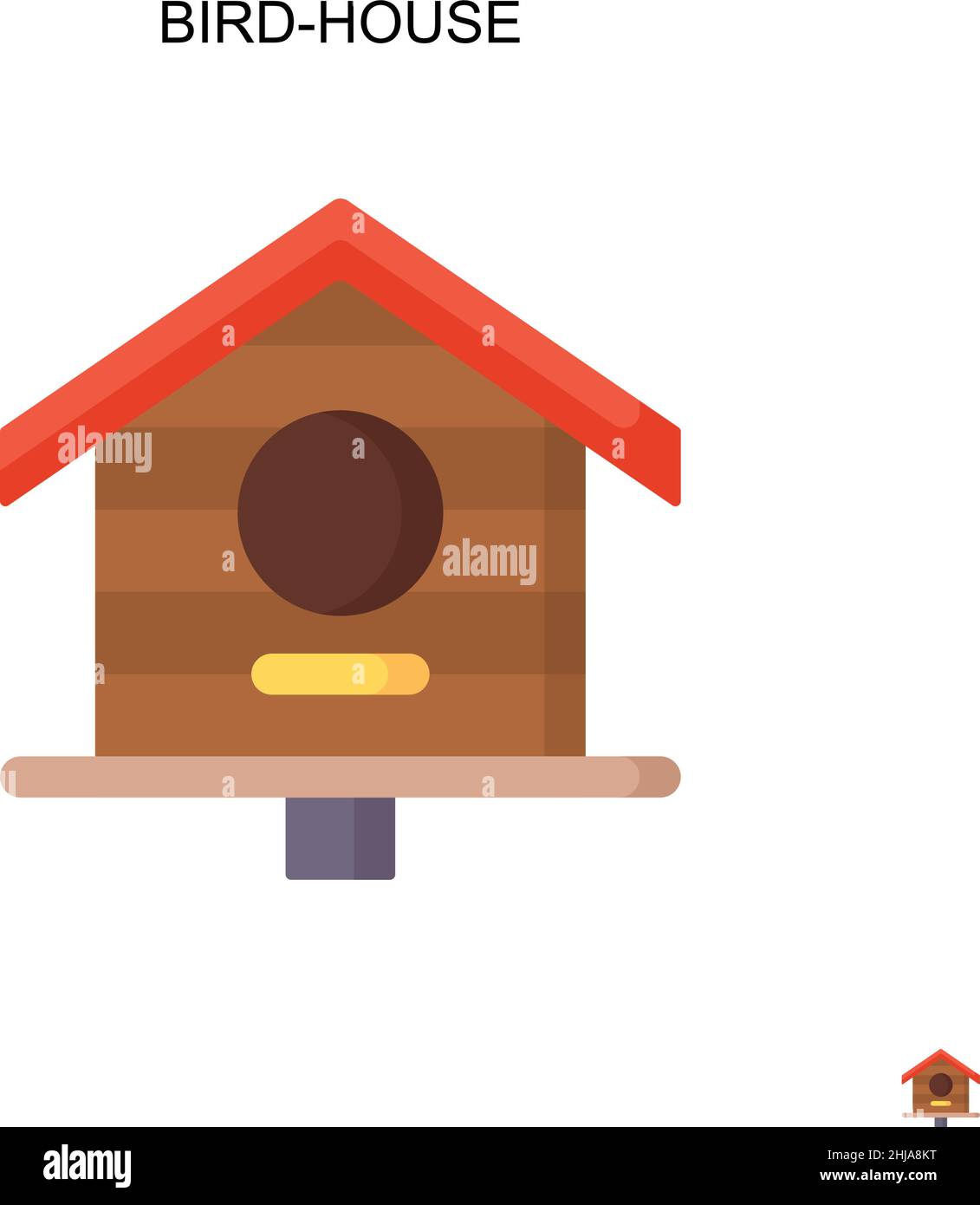 Bird-house Simple vector icon. Illustration symbol design template for web mobile UI element. Stock Vector