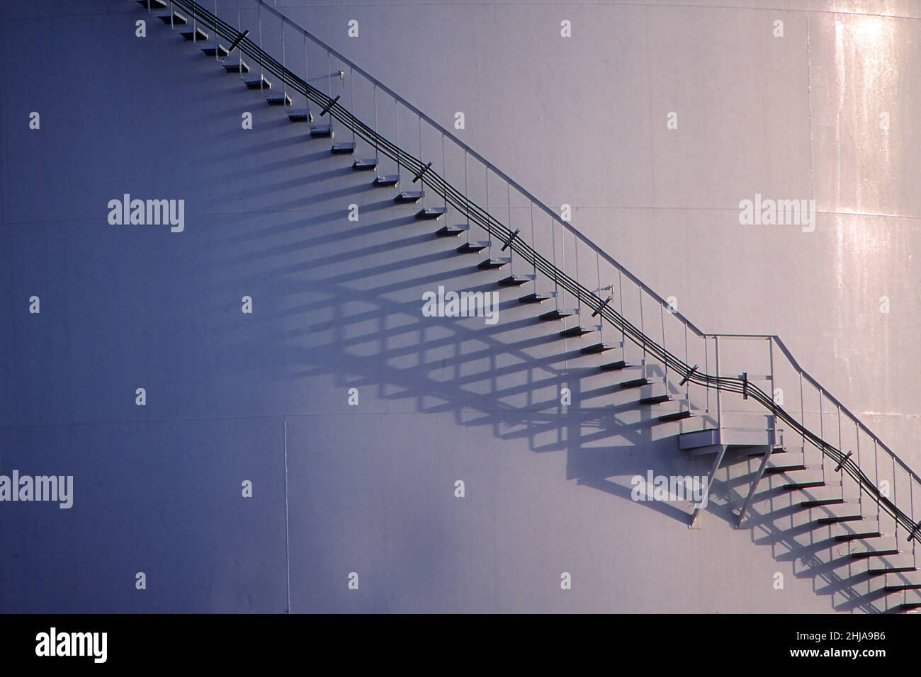 Liquefied natural gas storage tank (LNG) staircase Stock Photo