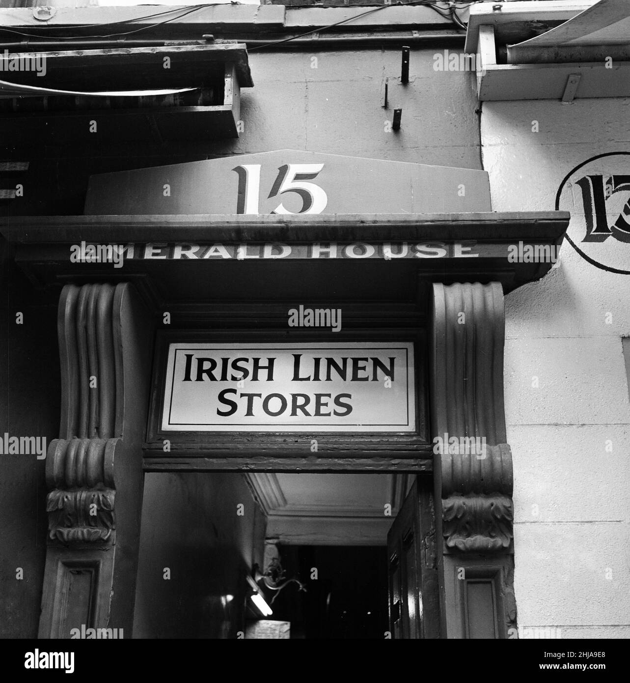 Irish linen shop in Belfast. Northern Ireland. 9th October 1963 Stock