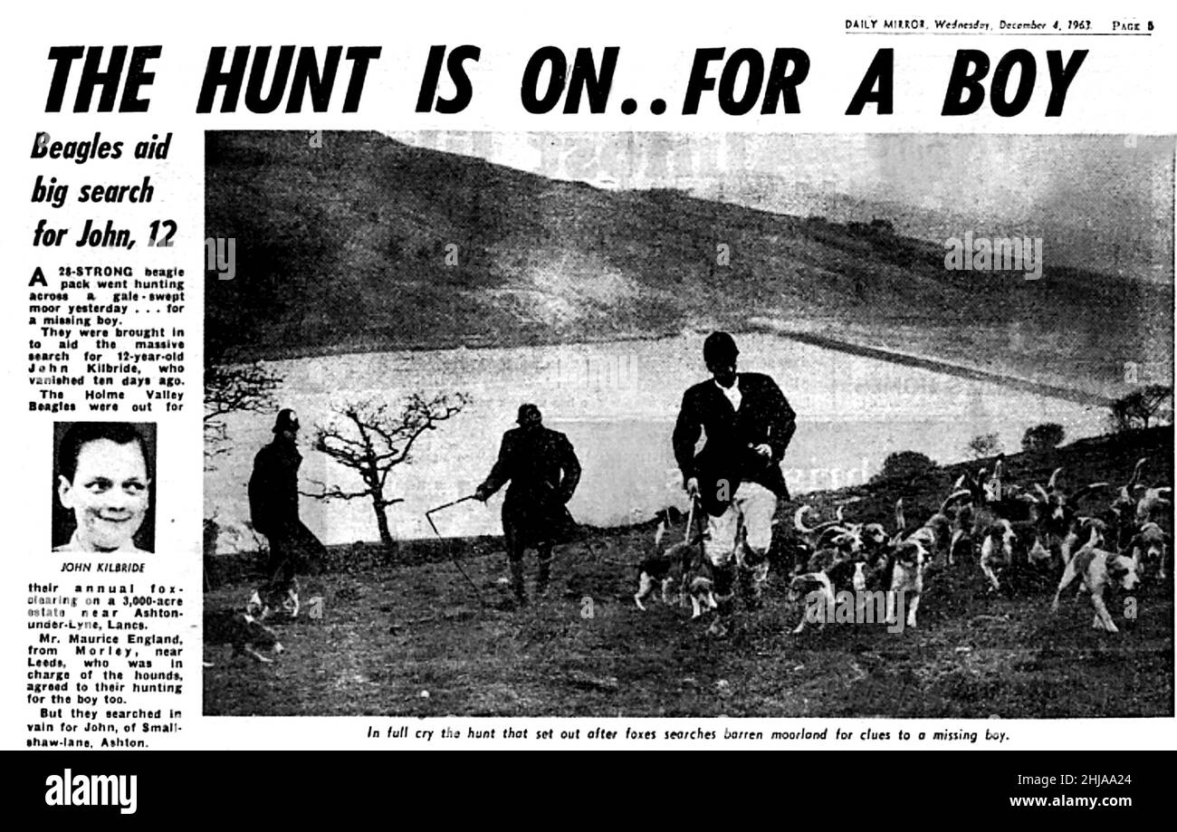 Moors Murders. Search for John Kilbride December 1963On Saddleworth Moor *** Local Caption *** Ian Brady Myra Hindley Stock Photo