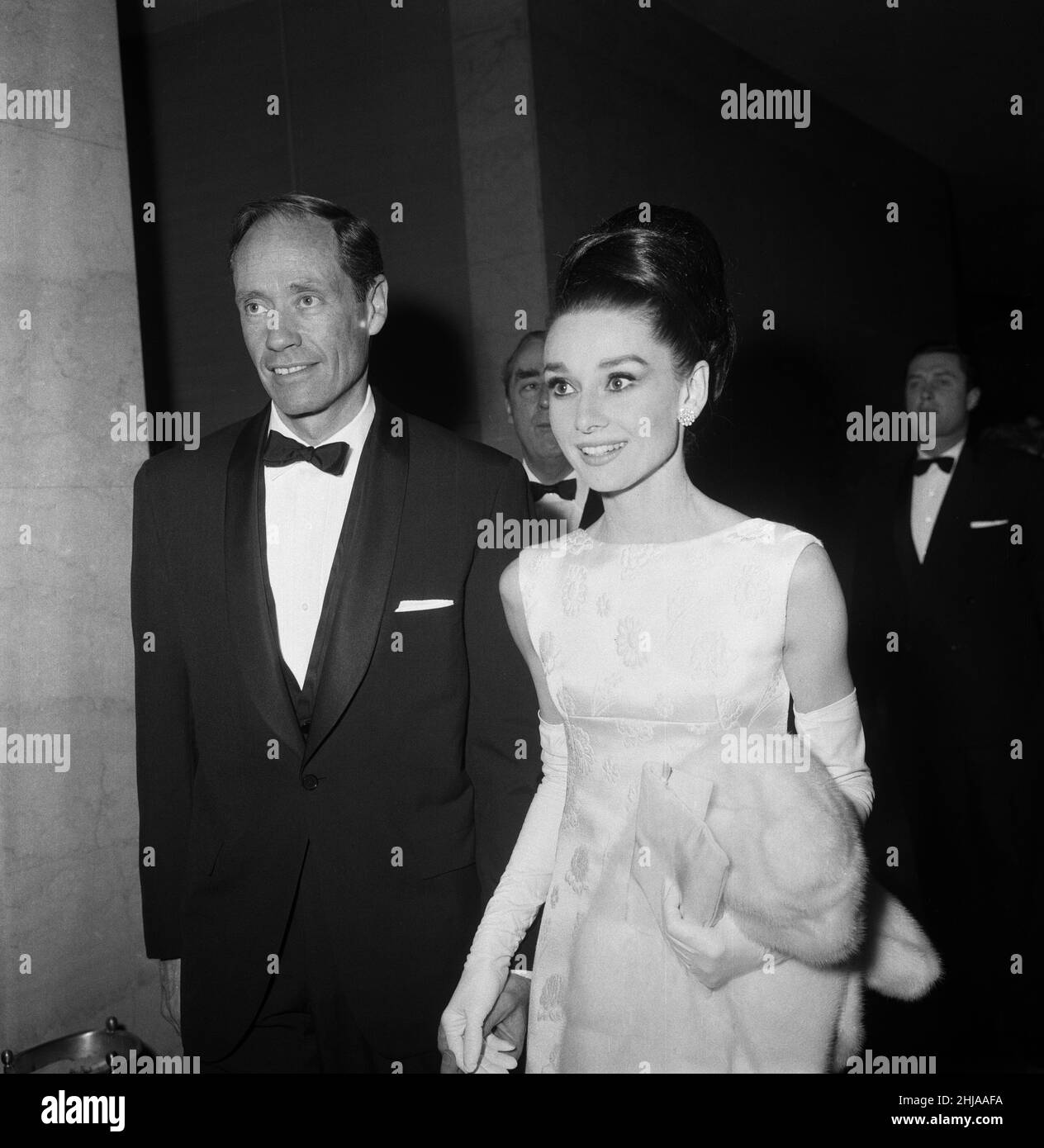 Actress Audrey Hepburn and her husband Mel Ferrer at the British Film