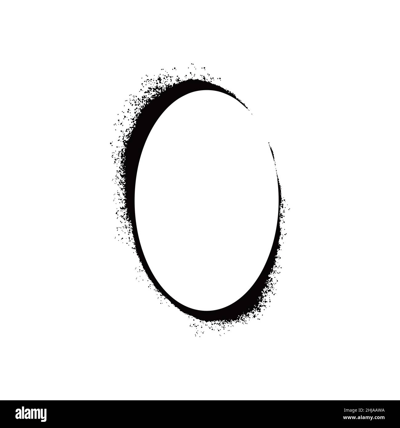 Stencil spray paint frame. Grunge graffiti style black frame. Isolated