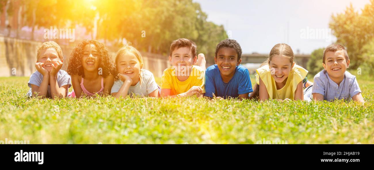 Happy group children play spain hi-res stock photography and images - Alamy