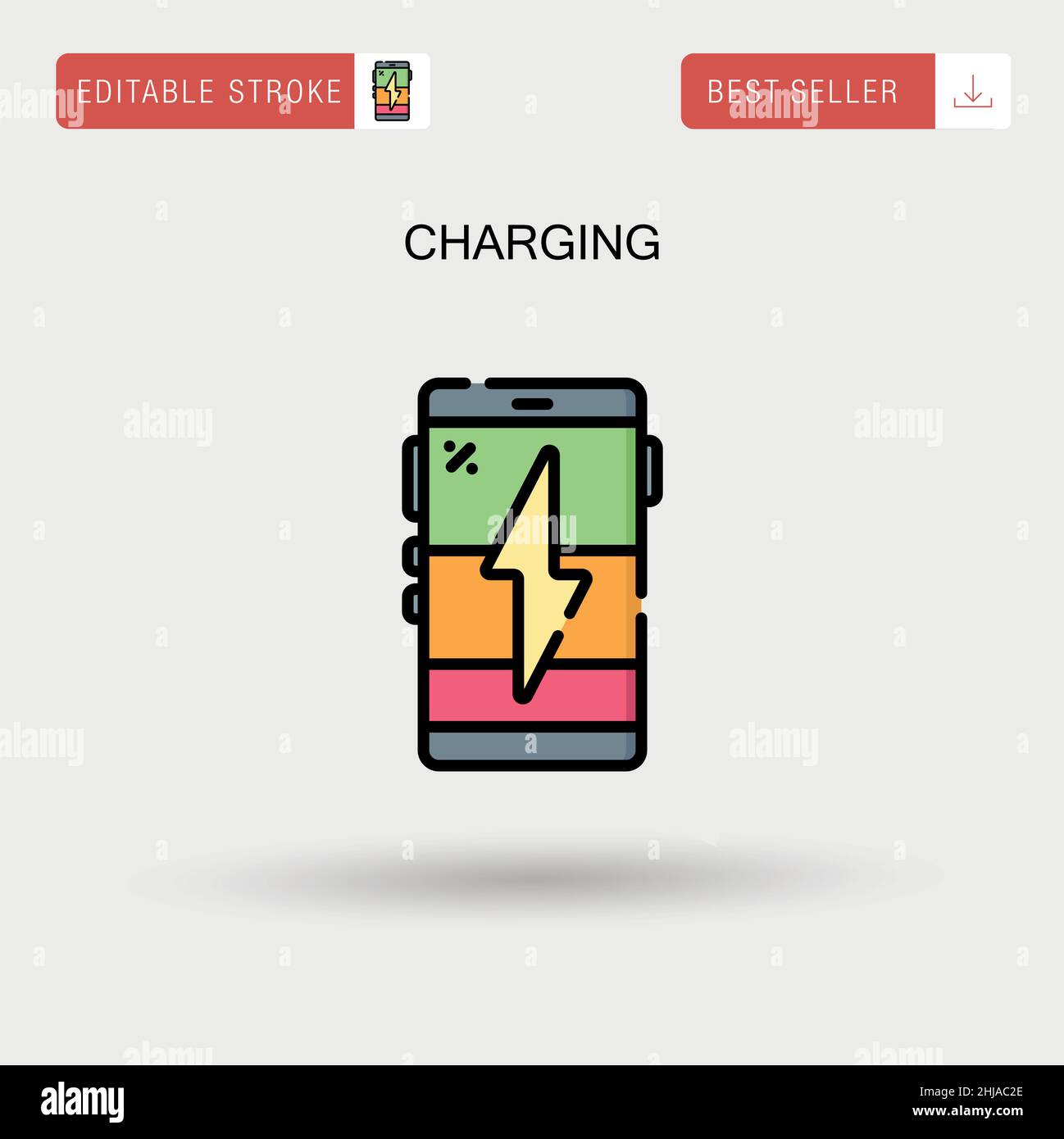 Charging Simple vector icon. Stock Vector