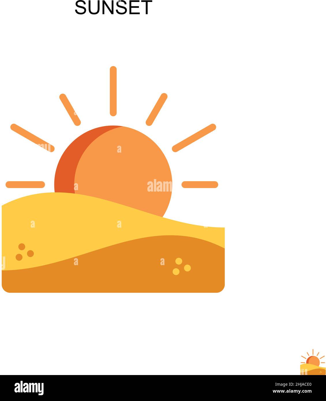 Sunset Simple vector icon. Illustration symbol design template for web ...
