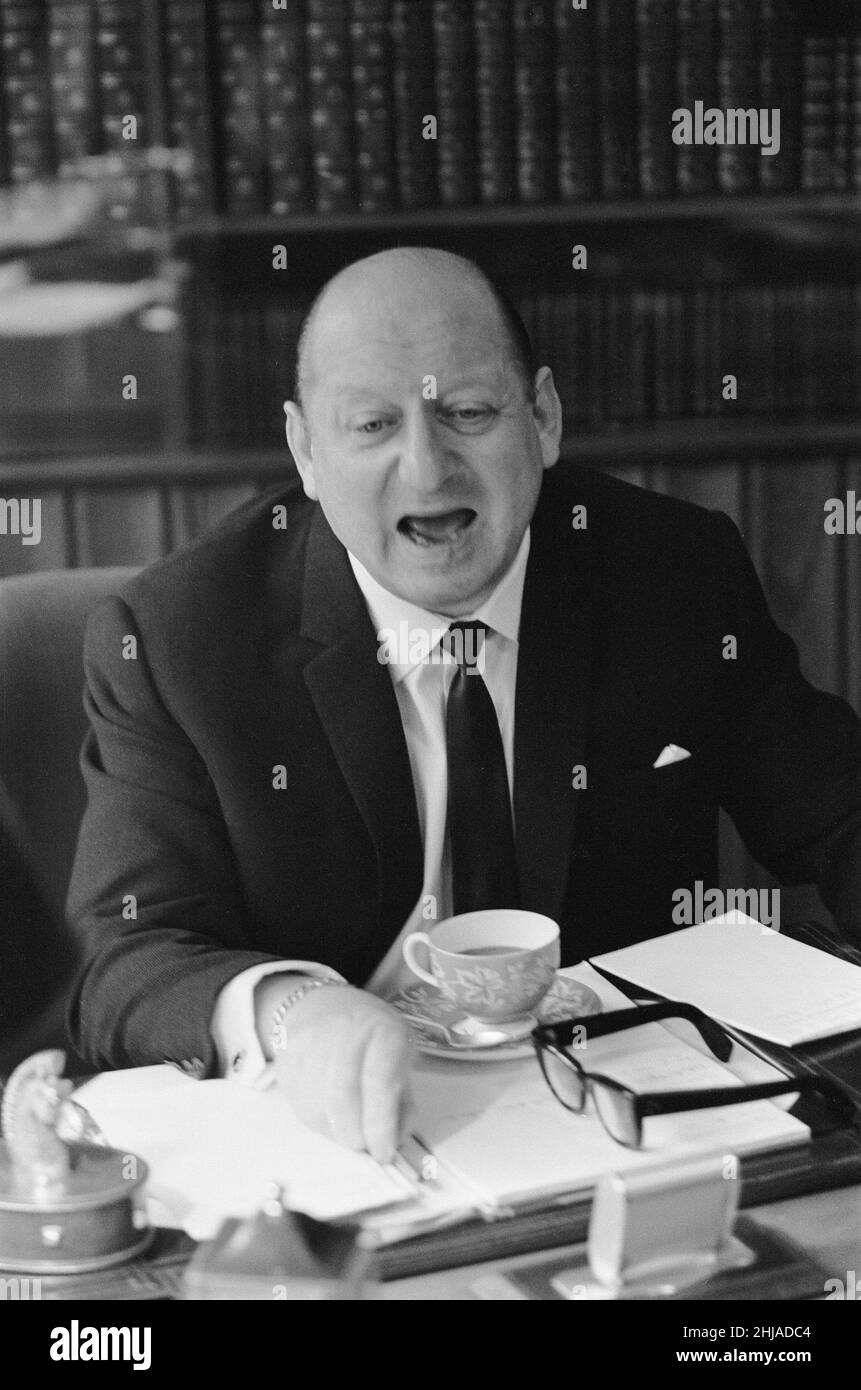 Media mogul Lew Grade pictured in his office at the ATV studios in