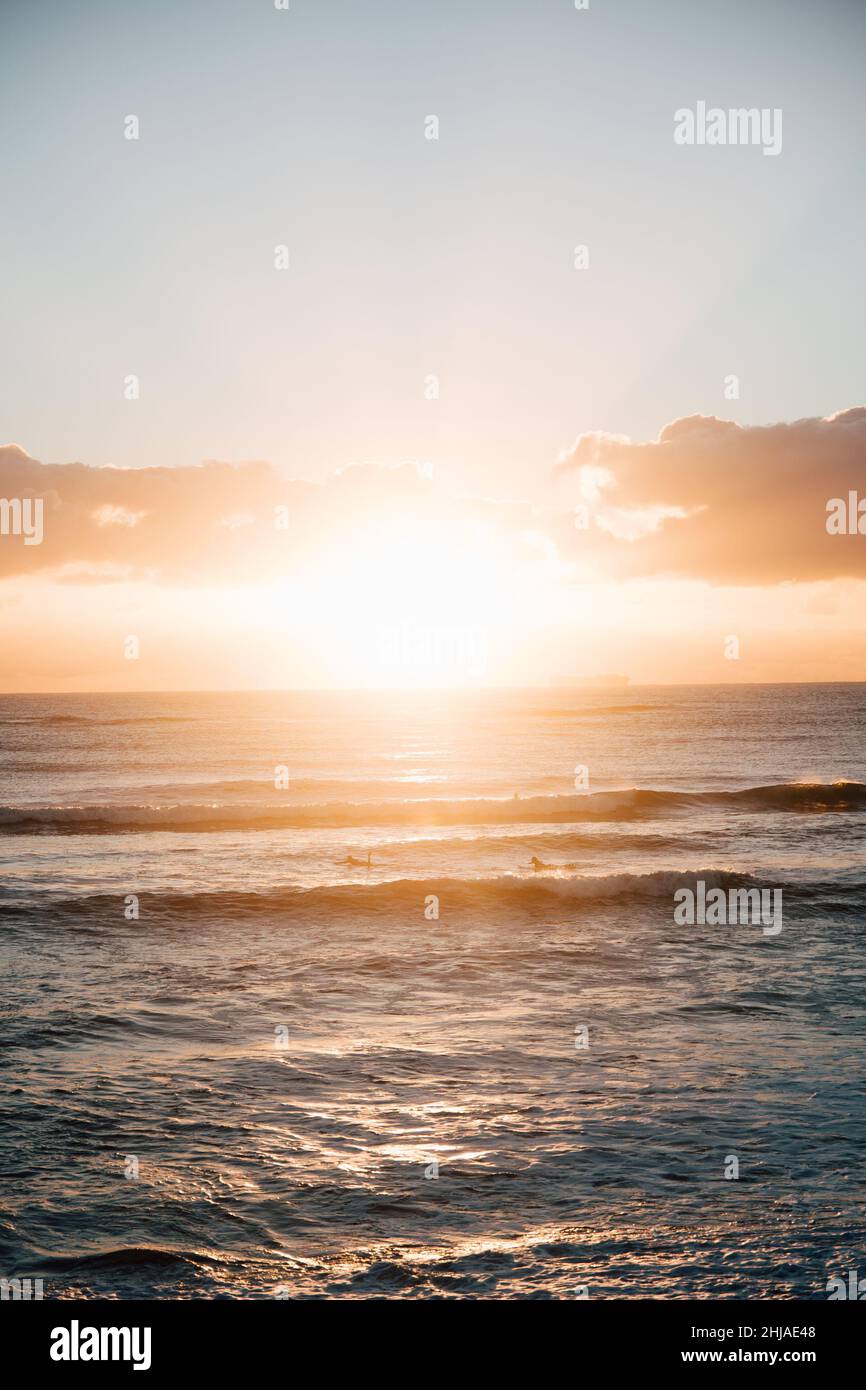 Moffat Beach Sunrise, Sunshine Coast, Australia Stock Photo