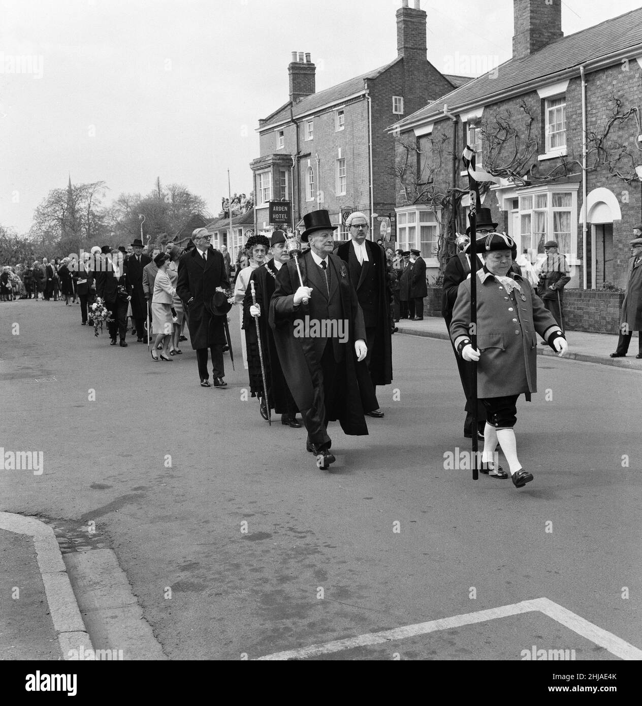 Celebrations for 400 years since the birth of William Shakespeare in Stratford-upon-Avon.  The procession takes place. 23rd April 1964. Stock Photo