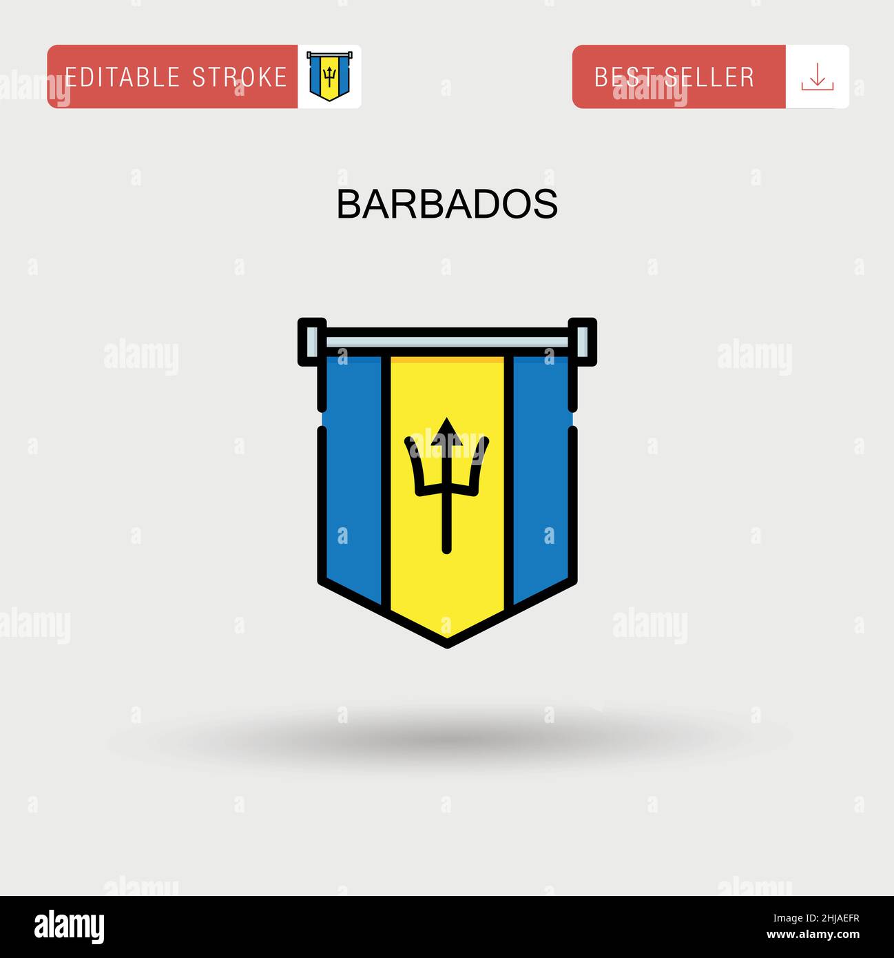 Barbados Simple vector icon. Stock Vector