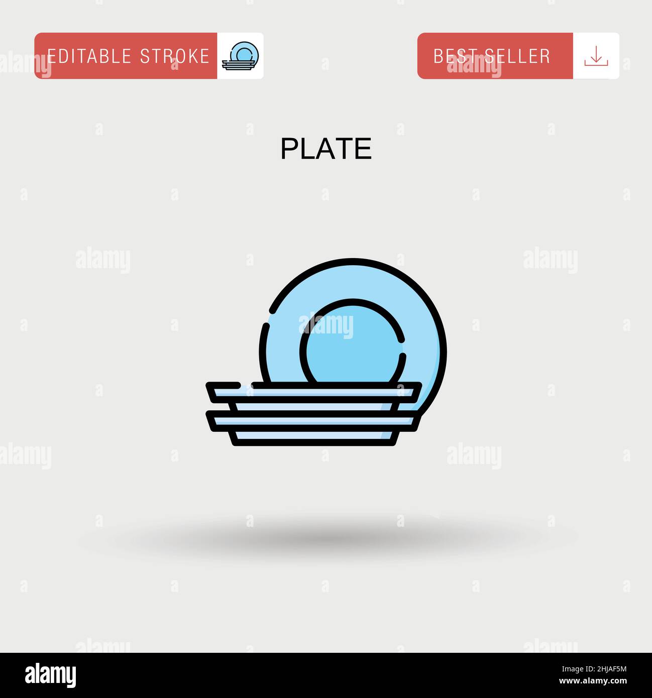 Plate Simple vector icon. Stock Vector