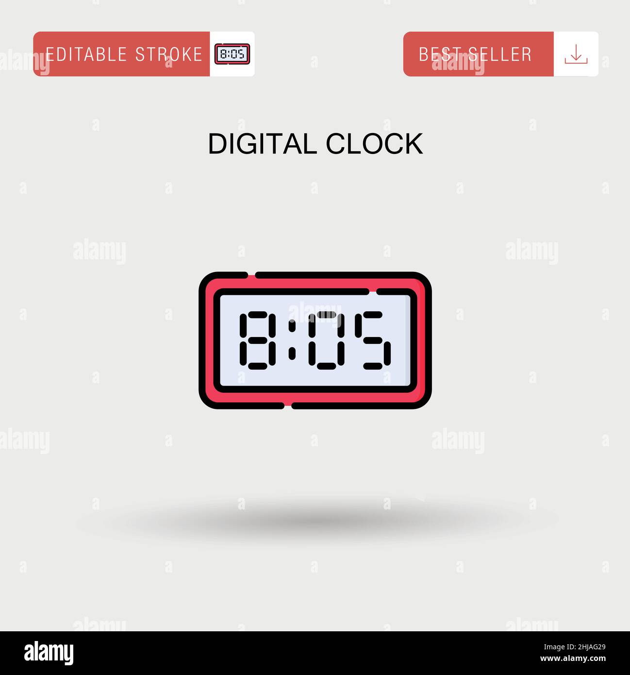 Digital clock Simple vector icon. Stock Vector
