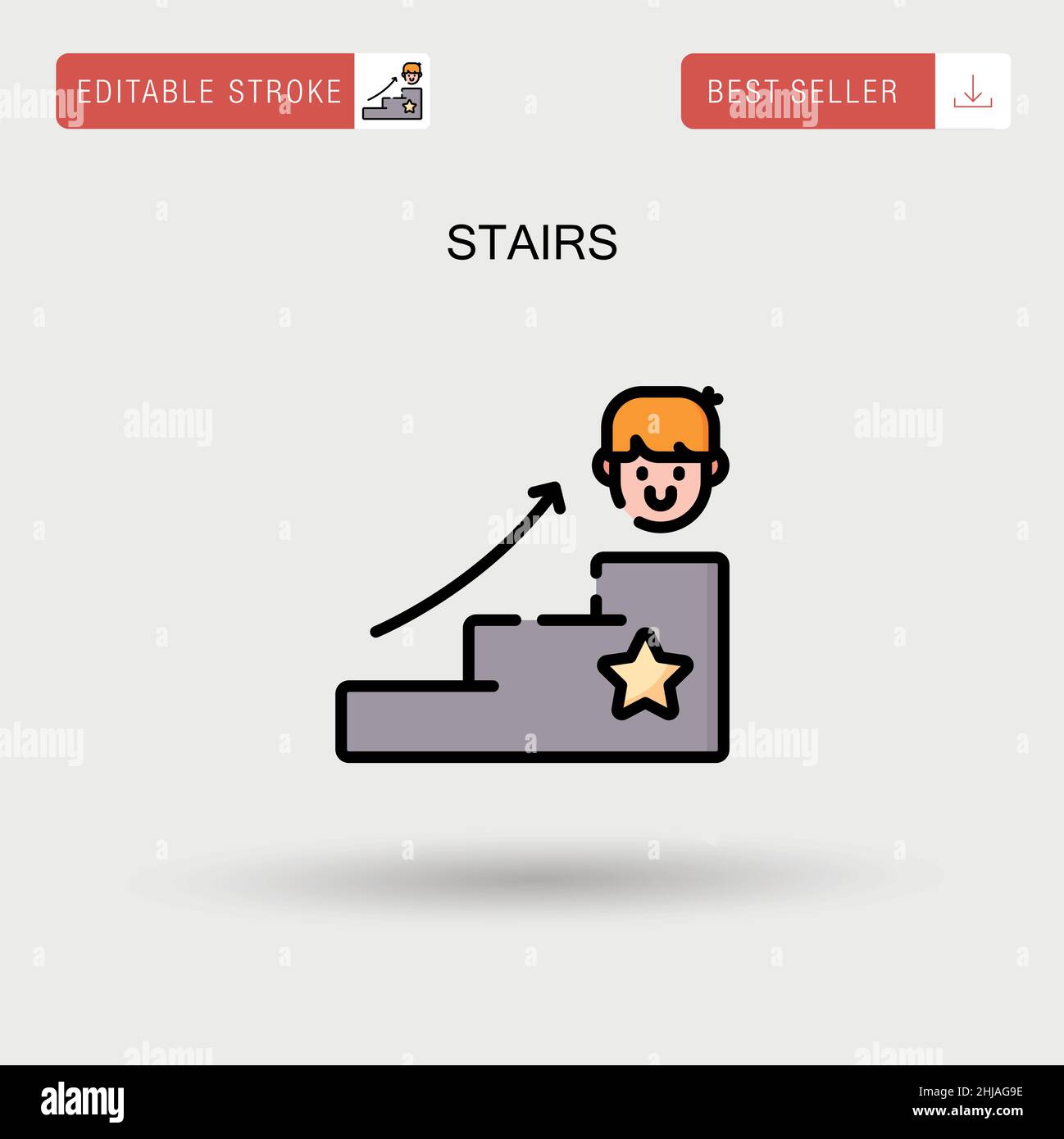 Stairs Simple vector icon. Stock Vector