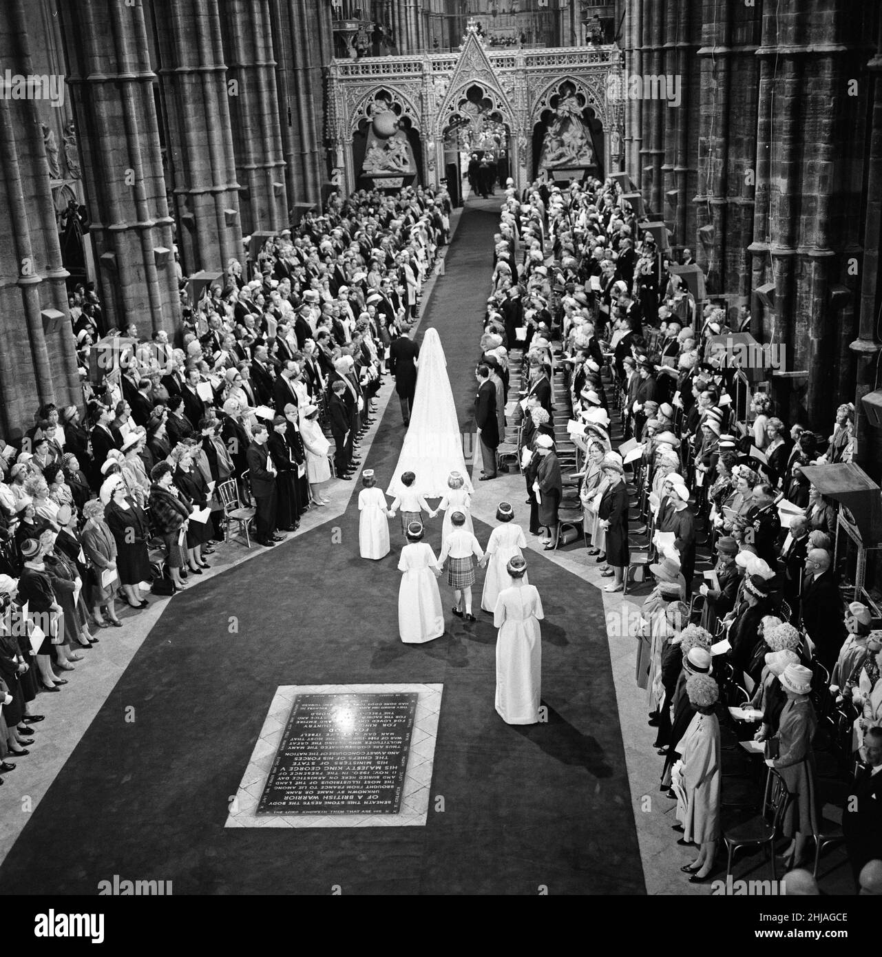 The wedding of Princess Alexandra of Kent and Angus Ogilvy at Westminster Abbey. 24th April 1963. Stock Photo