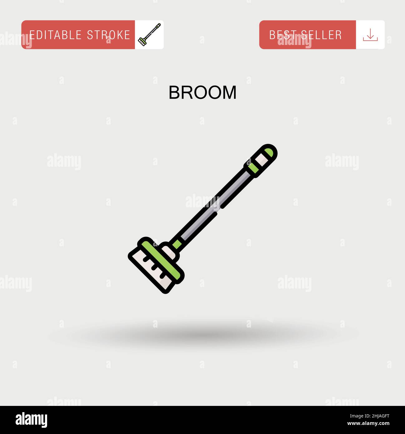 Broom Simple vector icon. Stock Vector