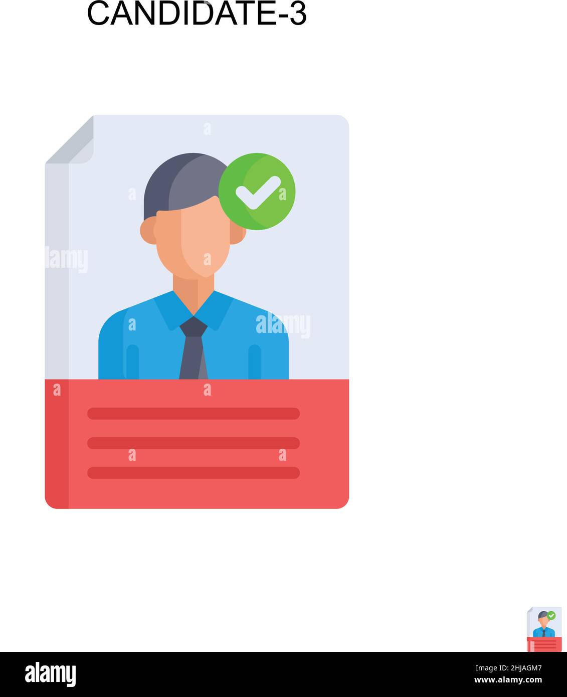 Candidate-3 Simple vector icon. Illustration symbol design template for web mobile UI element. Stock Vector