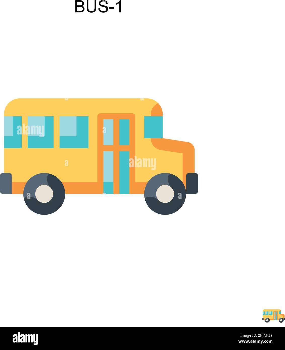 Bus-1 Simple vector icon. Illustration symbol design template for web mobile UI element. Stock Vector