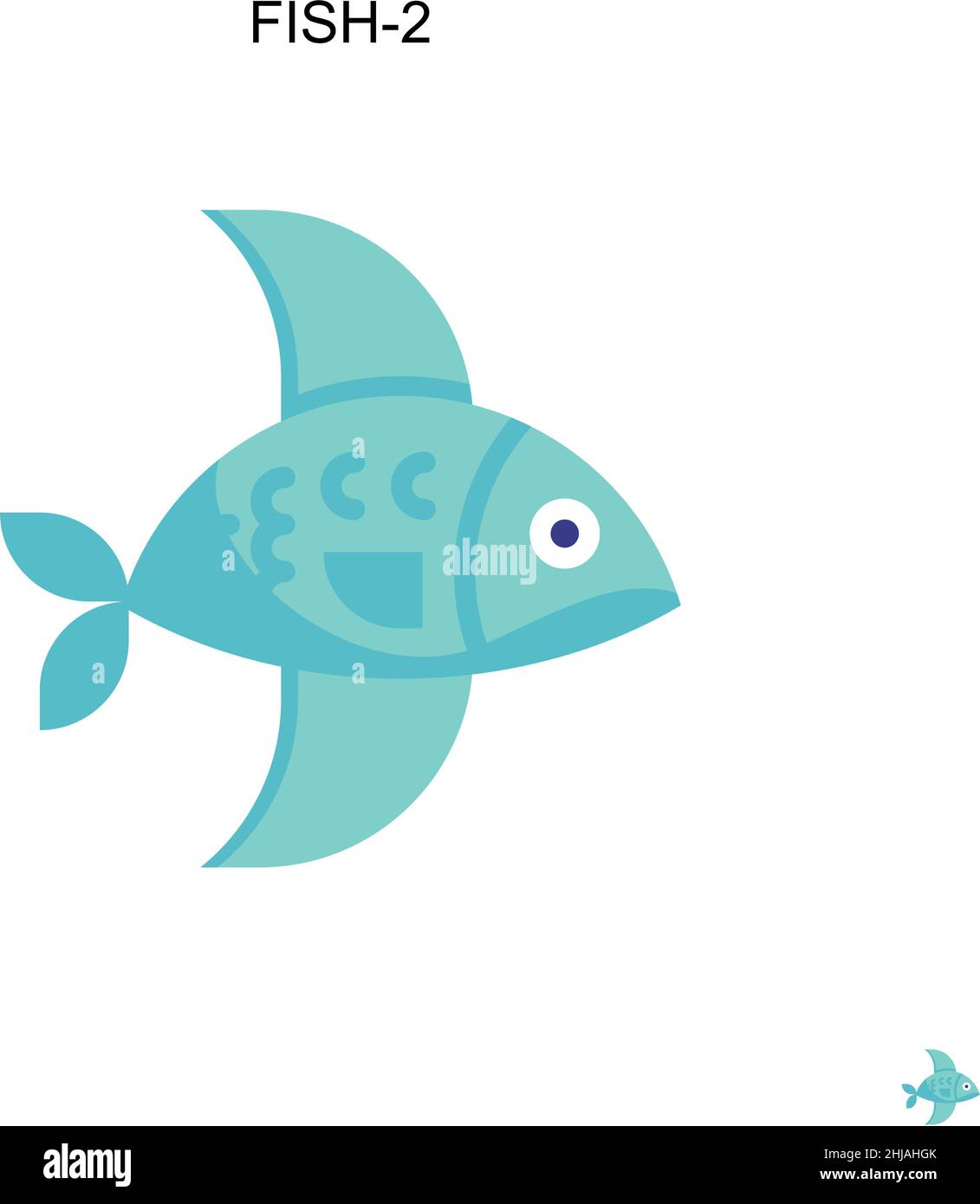 Fish-2 Simple vector icon. Illustration symbol design template for web mobile UI element. Stock Vector