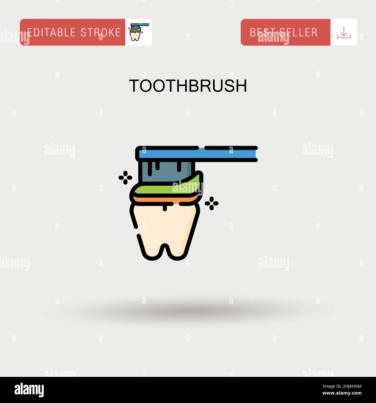 Toothbrush Simple vector icon Stock Vector Image & Art - Alamy