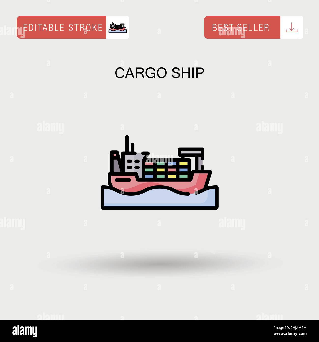 Cargo ship Simple vector icon. Stock Vector