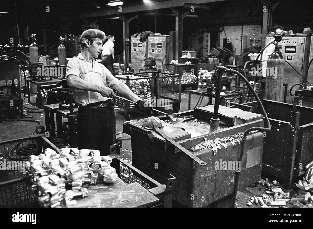 Workers casting moulds on the shop floor of the G.E.C. Foundry