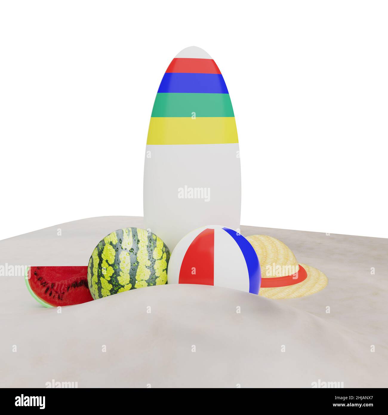 Summer Rendering 9 3d rendering summer concept isolated Stock Photo - Alamy