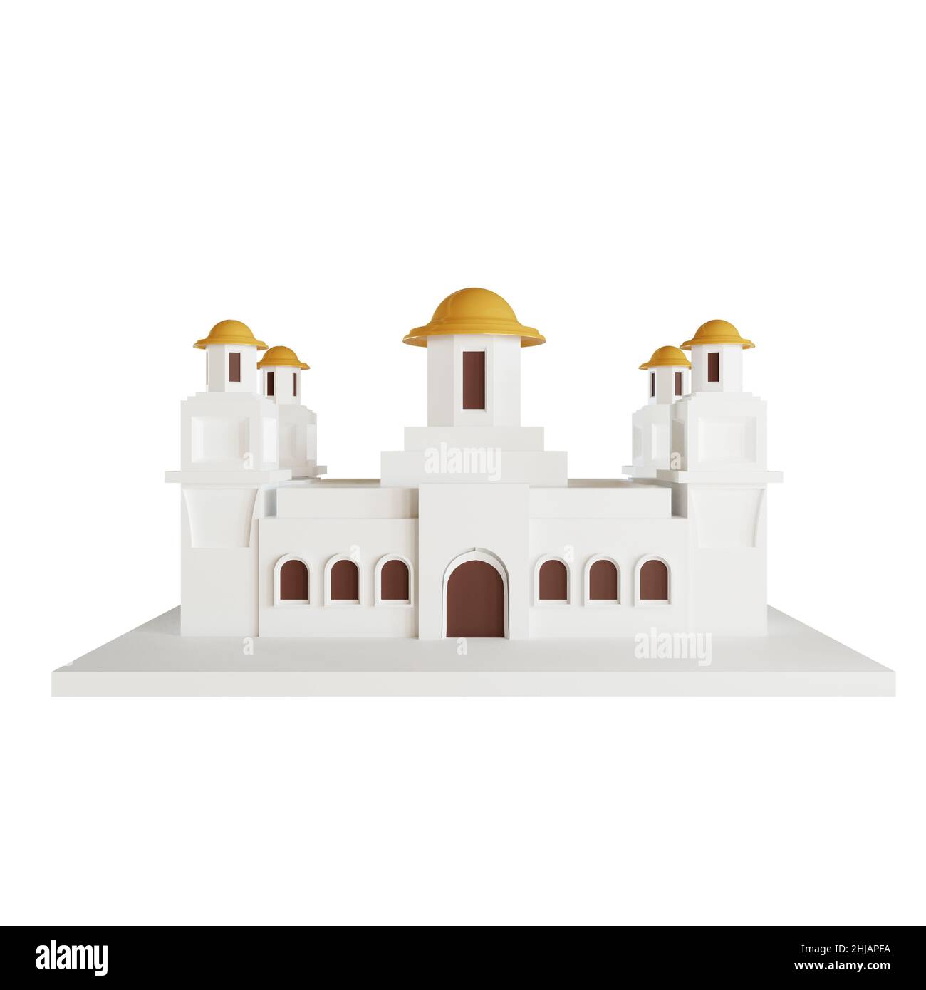 3d illustration of Islamic architectural mosque building Stock Photo