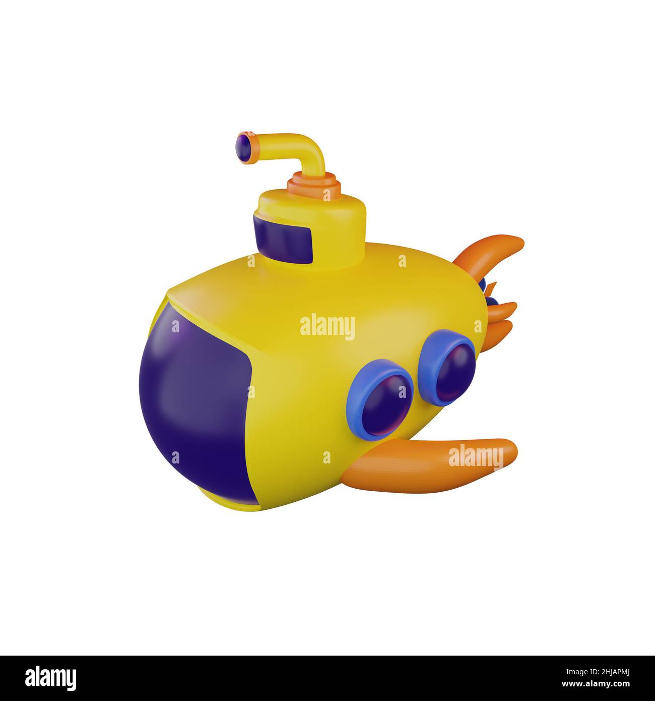 3d rendering of a diving submarine Stock Photo