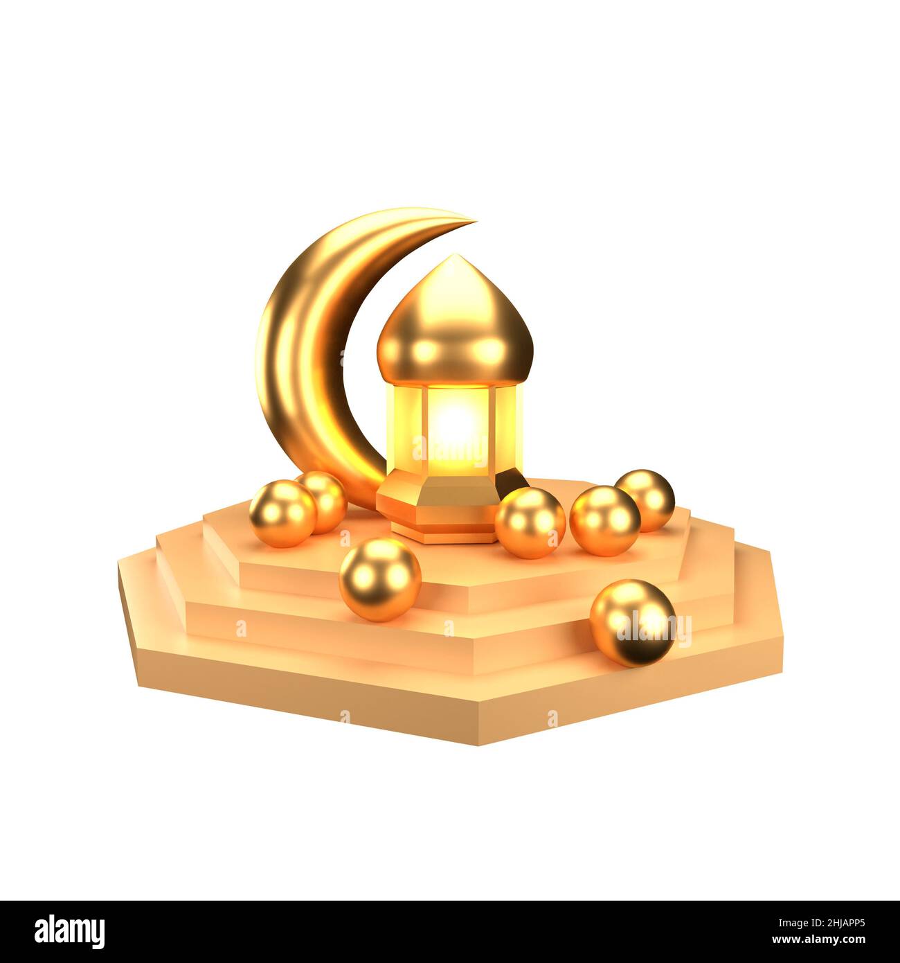 3d rendering of the podium with islamic concept Stock Photo