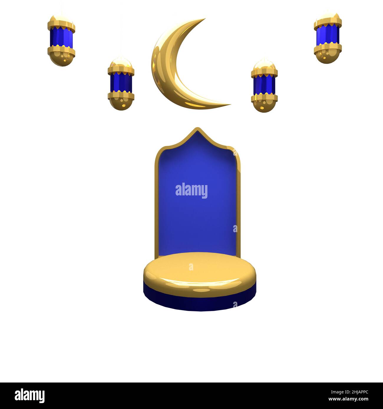 3d rendering of the podium with islamic concept Stock Photo
