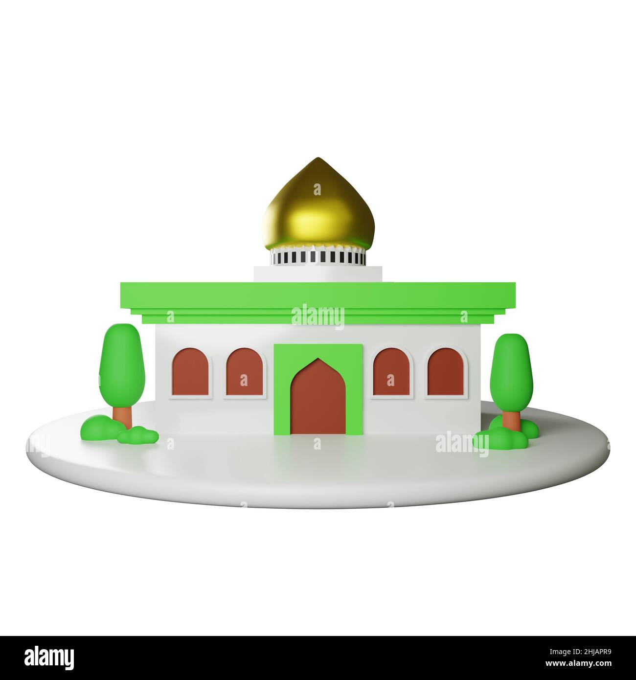 3d illustration of Islamic architectural mosque building Stock Photo