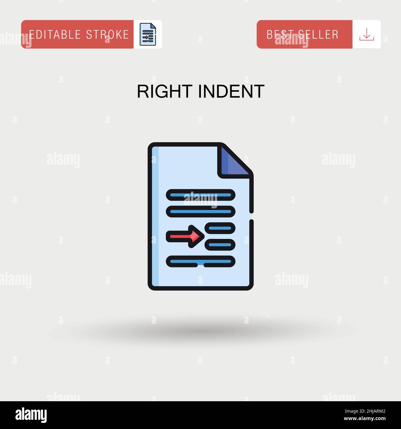 Right indent Simple vector icon. Stock Vector