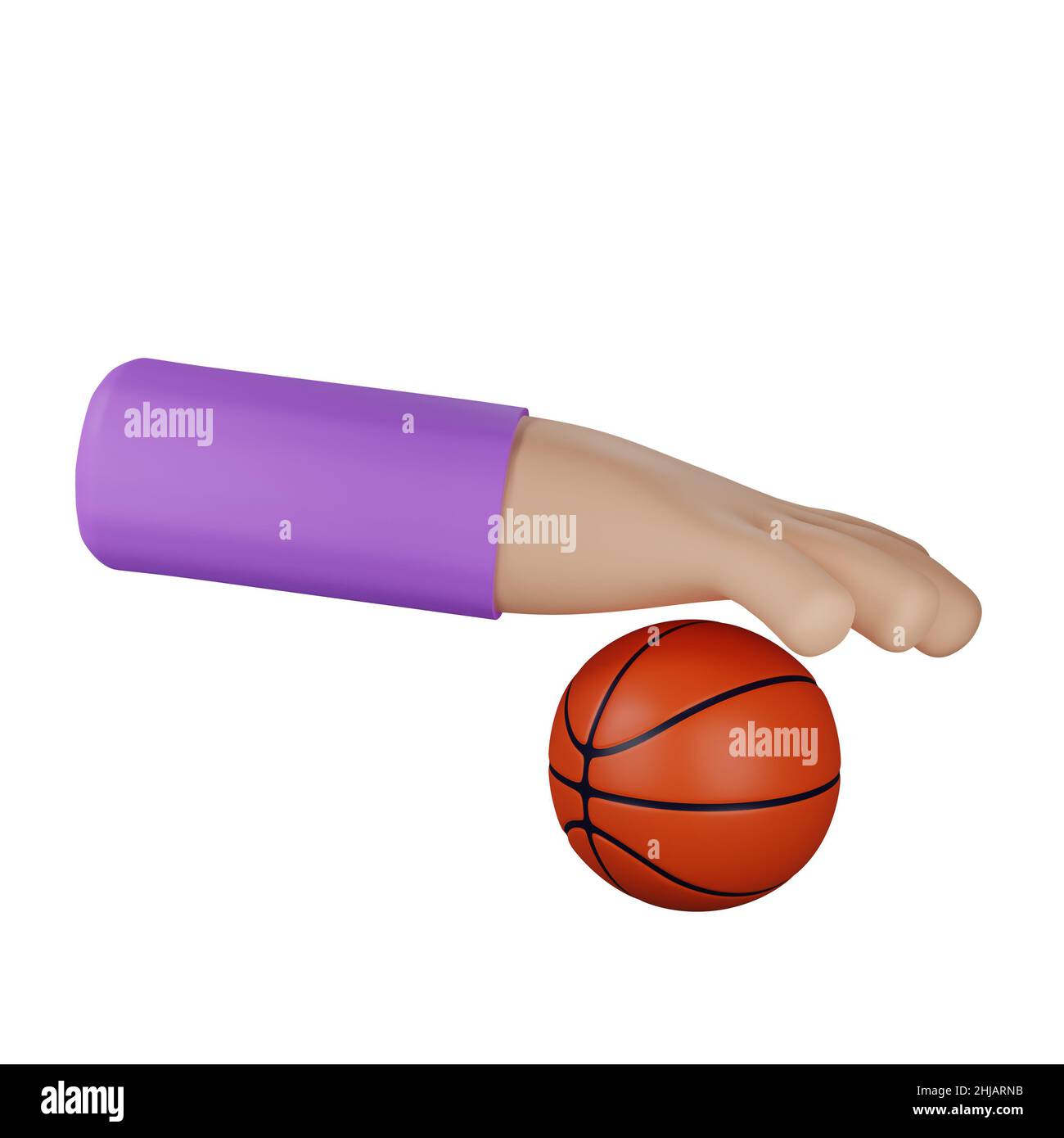 3d rendering of hands with basketball playing concept Stock Photo