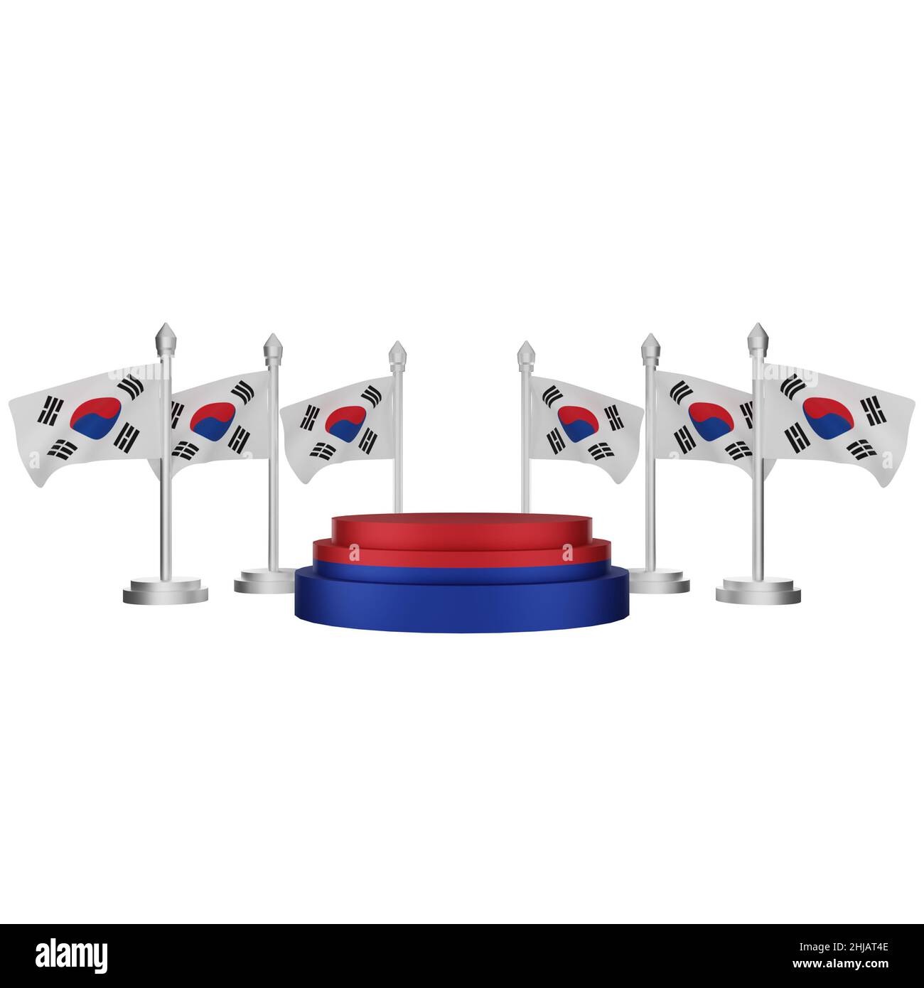 3d rendering of podium with south korea national day concept Stock Photo