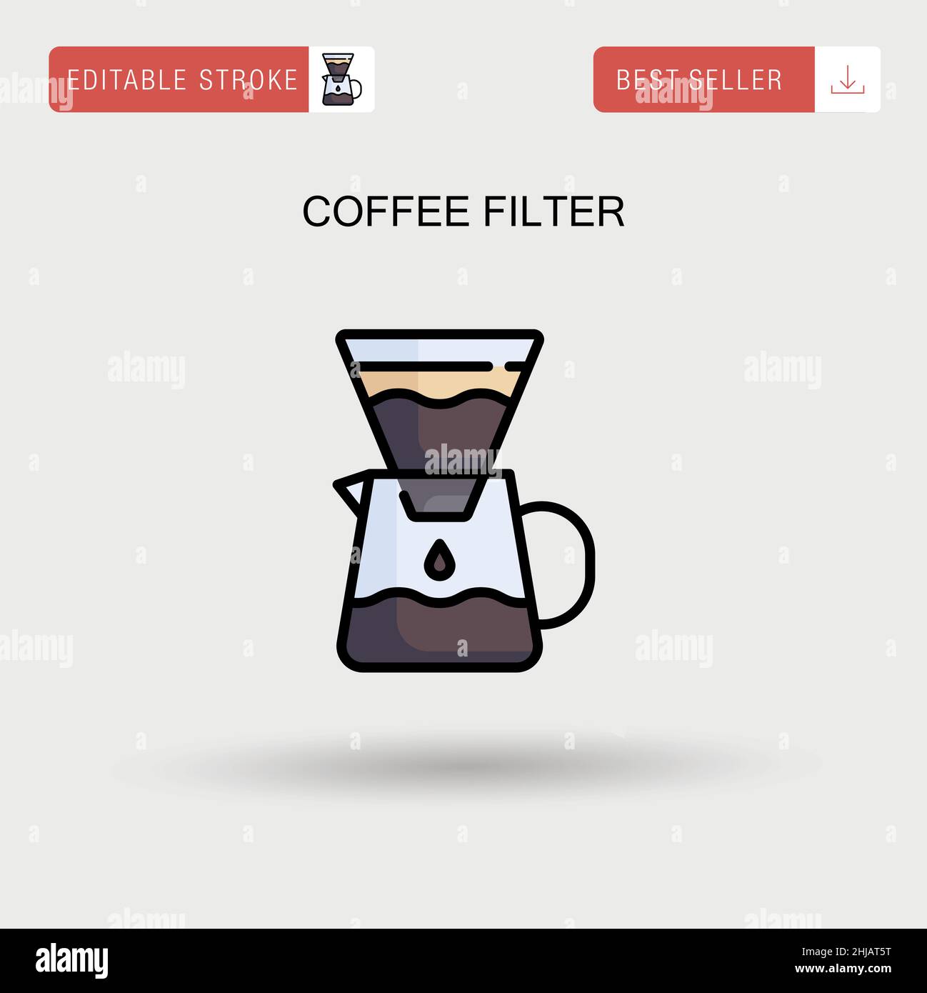 Coffee filter Simple vector icon. Stock Vector