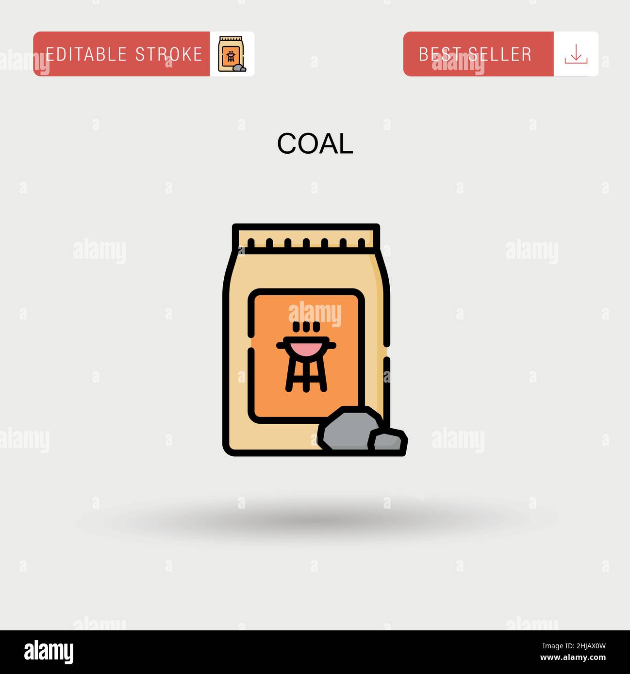 Coal Simple vector icon. Stock Vector
