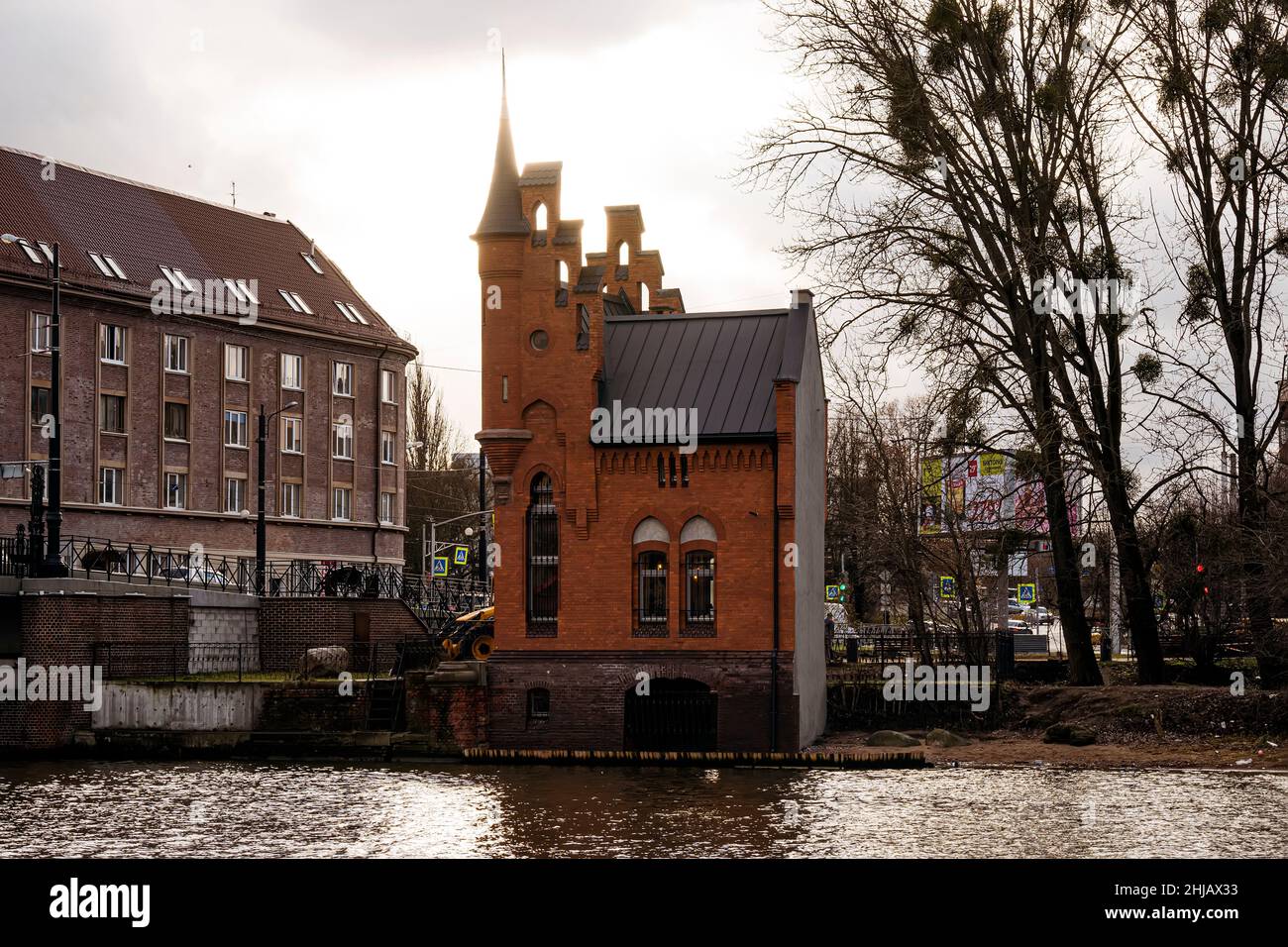 Home of Baron Munchausen in Kaliningrad. Russia. beautiful German Gothic architecture Stock Photo