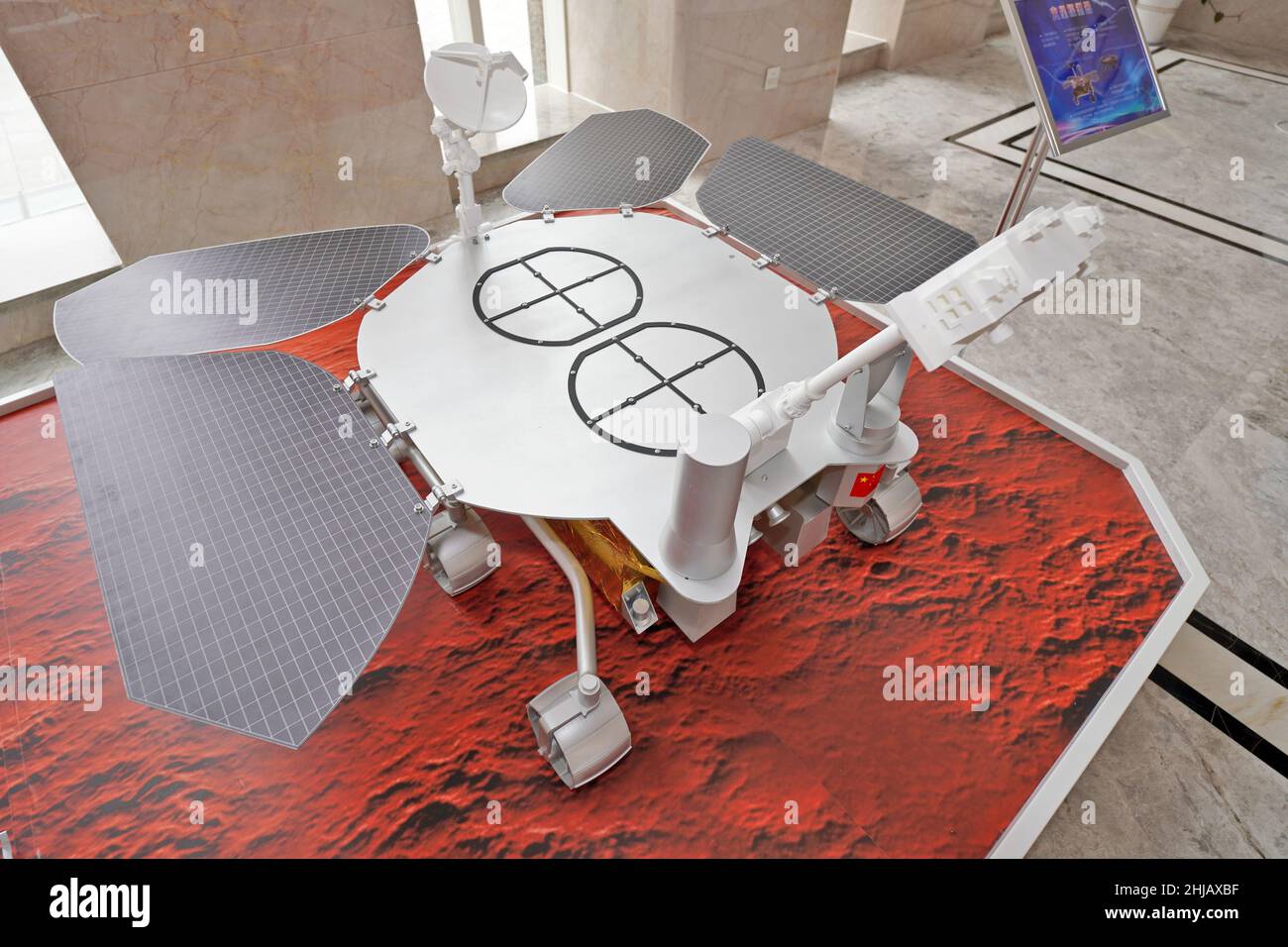YANTAI, CHINA - JANUARY 24, 2022 - A model of the Zhurong rover is seen ...
