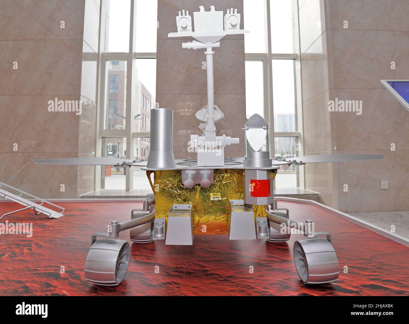 YANTAI, CHINA - JANUARY 24, 2022 - A model of the Zhurong rover is seen ...