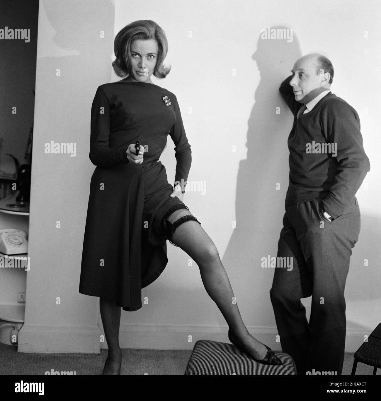 Homor Backman Actress Honor Blackman, feature for Donald Zec. 3rd February 1963 Stock ...