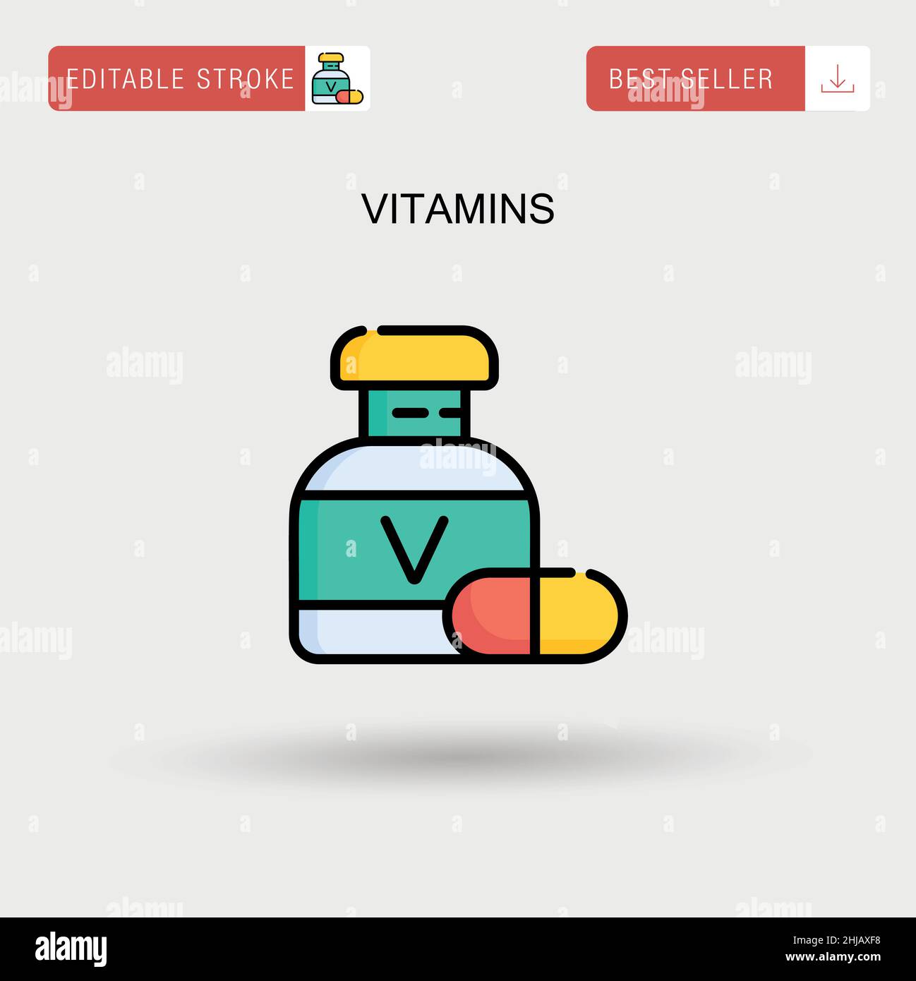 Vitamins Simple vector icon. Stock Vector