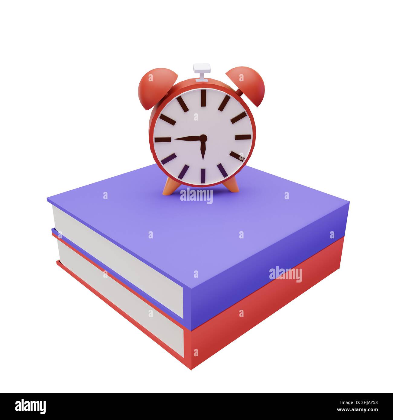 3d render clock with back to school concept Stock Photo - Alamy