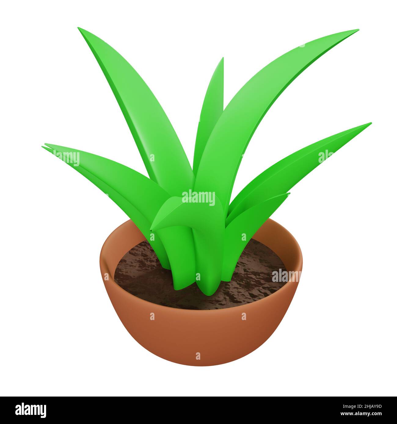 3d rendering of plants in pots Stock Photo