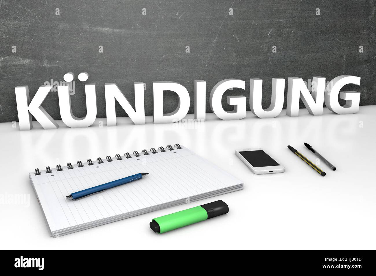 Kündigung - german word for termination or cancellation - text concept ...