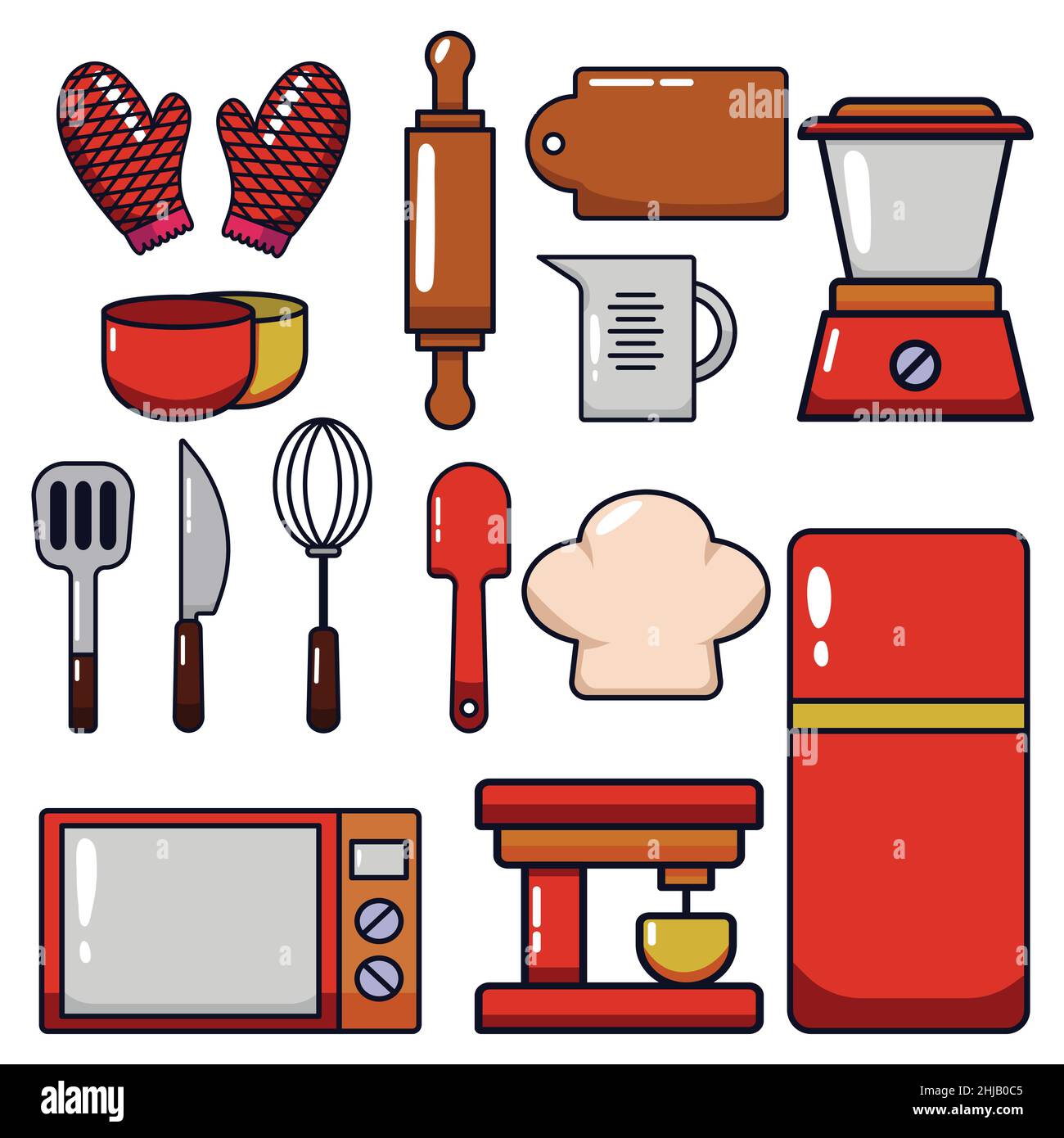a set of kitchen tool collection designs, vector illustrations with