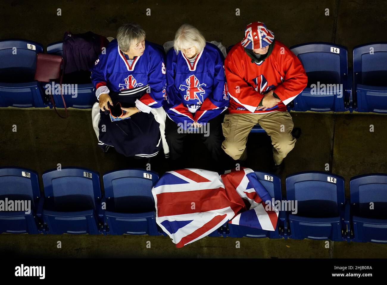 File photo dated 07-10-2021 of A general view of Great Britain fans. 24 - these will be the 24th Winter Olympics - with the event having first taken place in 1924 in Chamonix, France. Issue date: Friday January 28, 2022. Stock Photo
