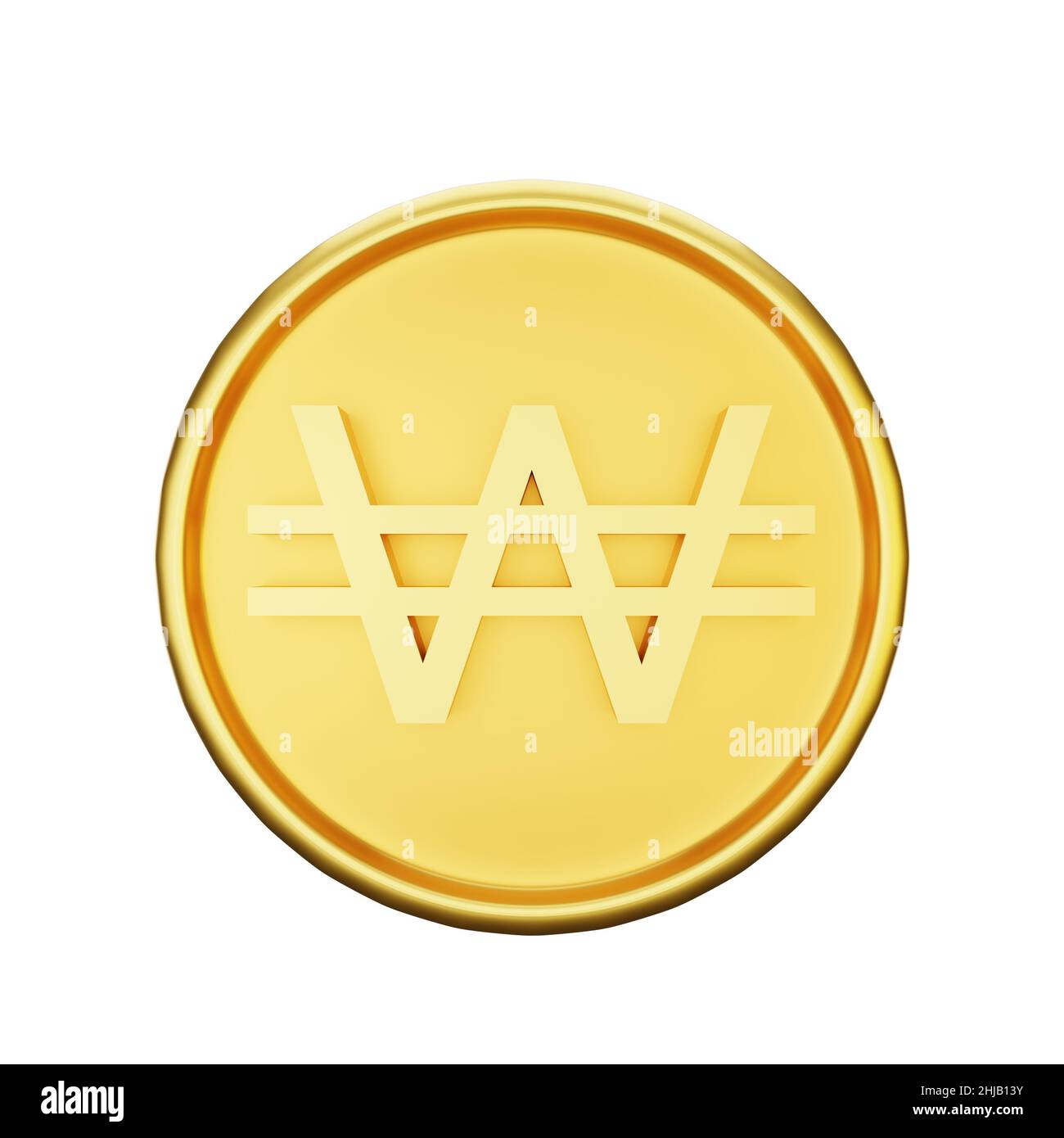 3d gold won currency symbol hi-res stock photography and images - Alamy