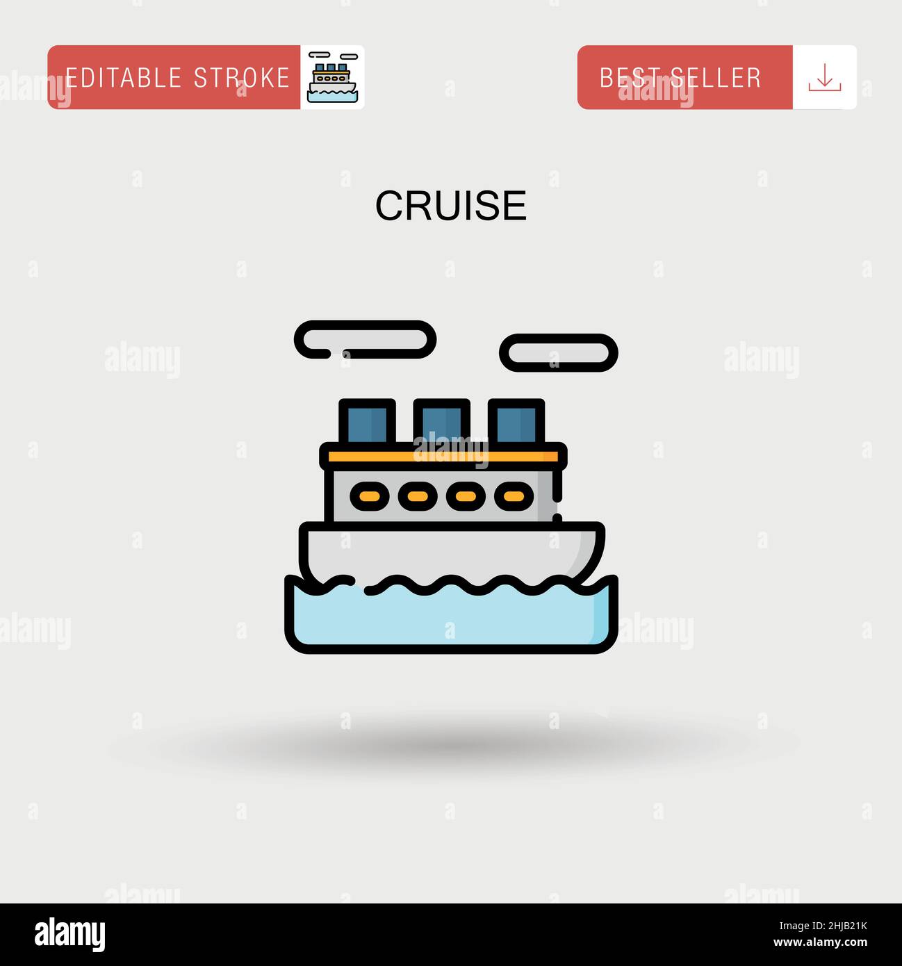 Cruise Simple vector icon. Stock Vector