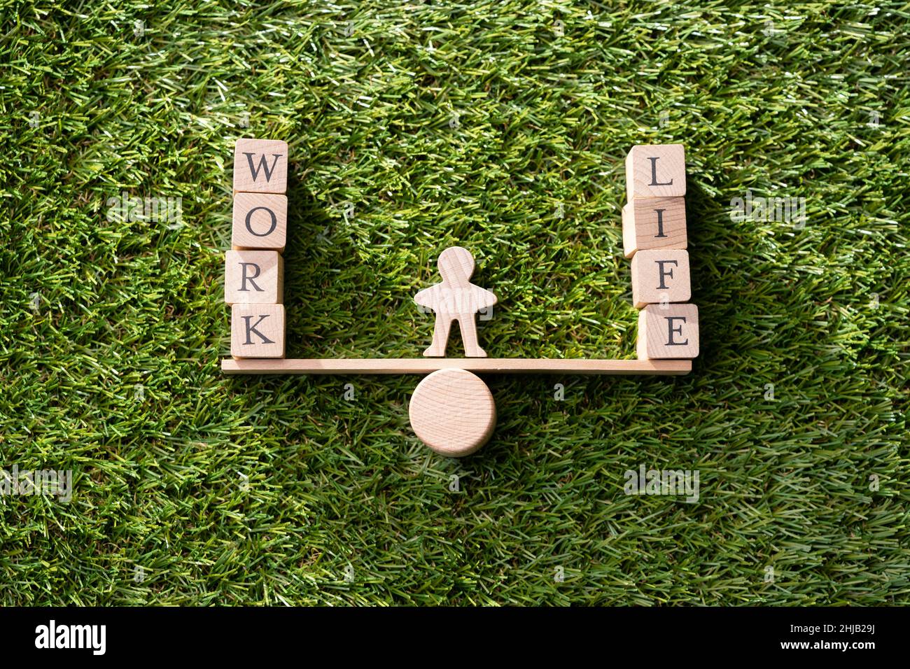 Work Life Balance Management And Equality Blocks Stock Photo - Alamy