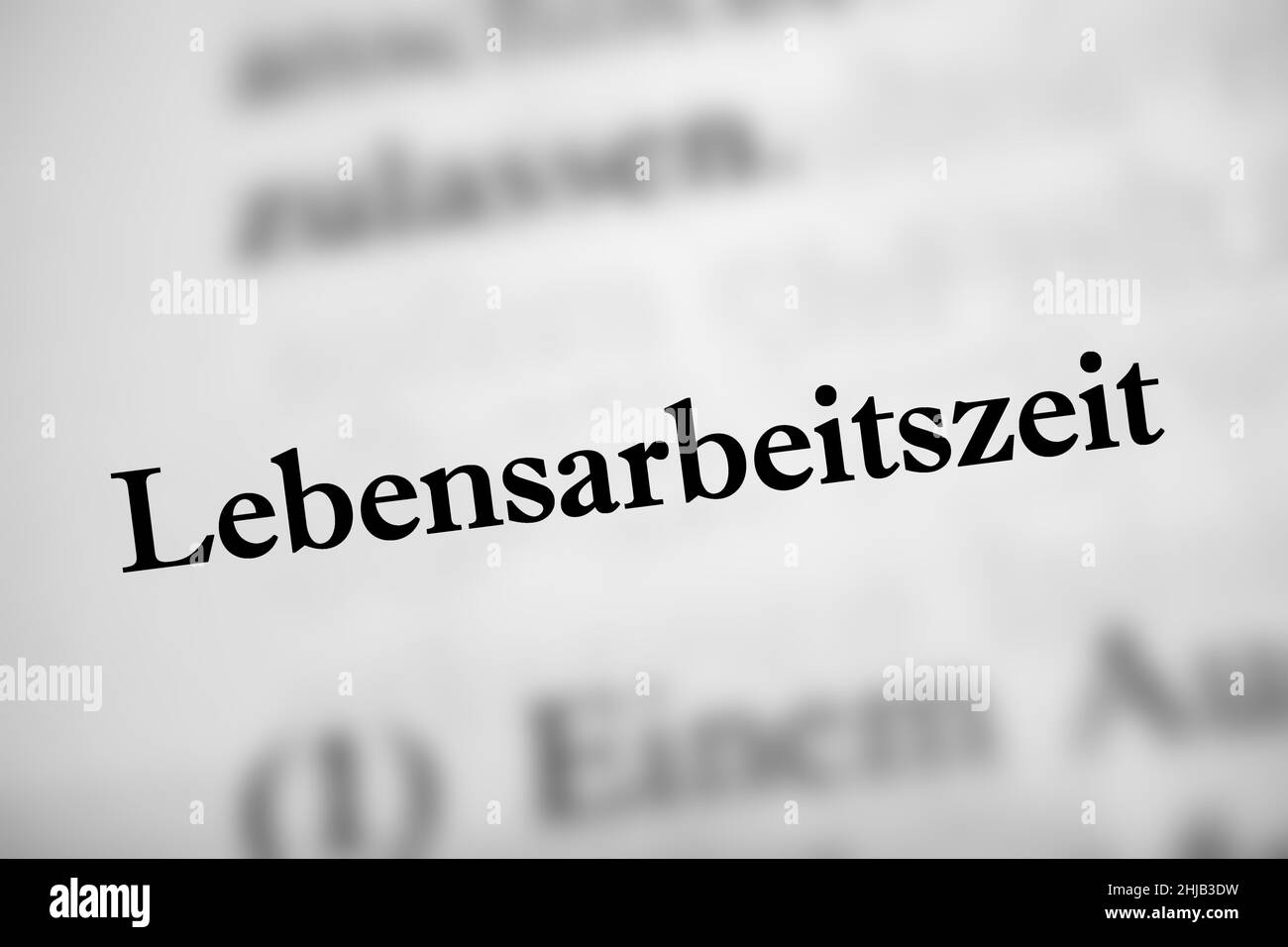 Illustration of the German word Lebensarbeitszeit meaning working