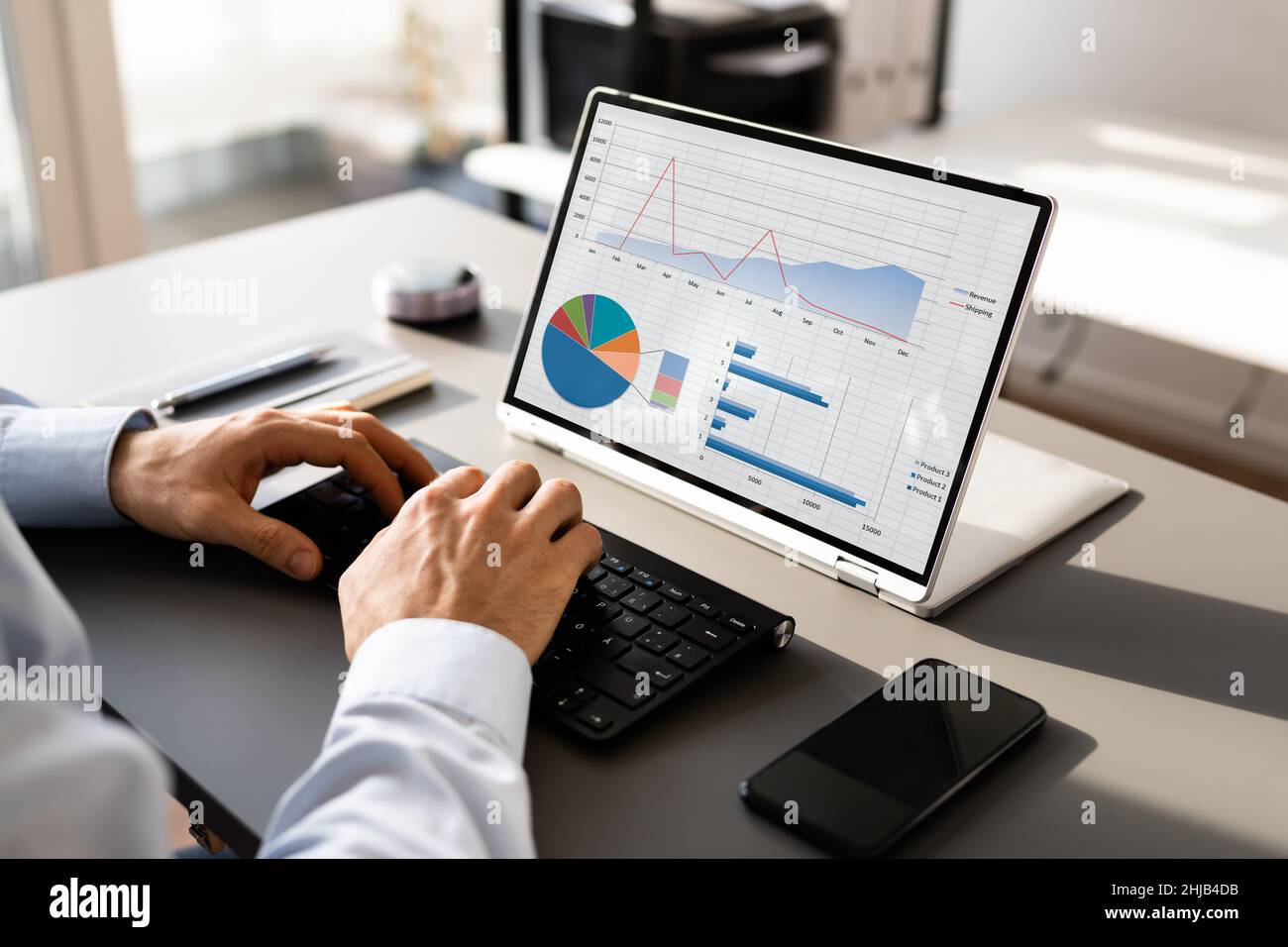 Digital Data Technology. KPI Business Dashboard Technology Stock Photo